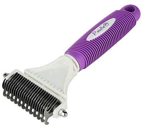 POODLIE Poodle Pet Dematting Comb for Dogs – Handheld Undercoat Dematter Rake Grooming Tool for Long or Short Hair …