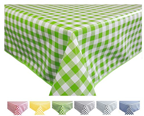 Wachstuch Tischdecke Abwaschbar Eckig 140 x 240 cm Kariert Karo Grün