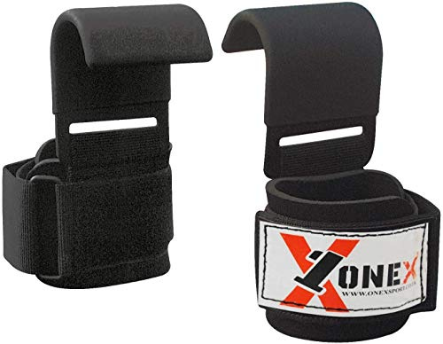 Heavy Duty PRO Lifting Hooks Wrist Wraps Heavy Duty Steel Hooks Power Weight Lifting Training Gym Grips Straps Wrist Support Bandage Barbell Grips Training Workout