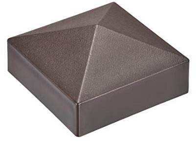 sourcing map Flat Top Post Cap for Fence, Stair Handrail Post 90x90mm (3.5inch) Plastic, Coffee Color