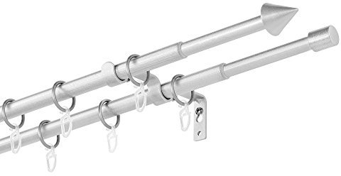 Siri Gardinenstange (Siri 2 lauf Silber, 120-220 cm)