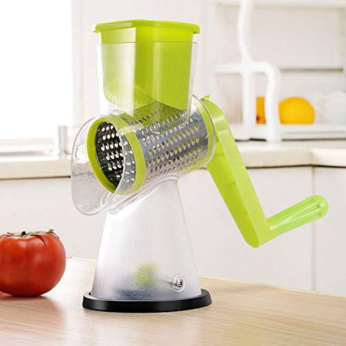 RONGJJJQ Cortador De Verdura Fast Slicer Rallador Rápido Cortador De Verdura Máquina De Cortar Rápido con 3 Cuchillas De Acero Inoxidable Redondas, Green
