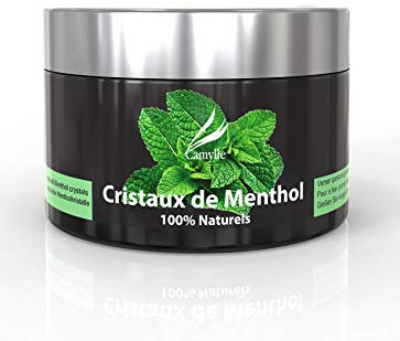 Camylle - Cristaux de Menthol Menthol - 100% Natürliche Menthol-Kristalle für Sauna - Erfrischend mit frischen und kräftigen Aromen - 100g