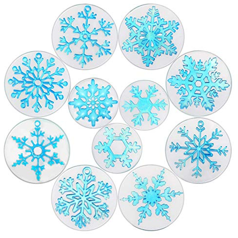 HEALLILY 11 x Schneeflocken-Silikonharz-Formen, Schneeflocken-Gießform, Kristall-Epoxid-Form, Seifengießform für DIY Handwerk, Weihnachtsdekoration, Halskette, Ohrringe, Anhänger