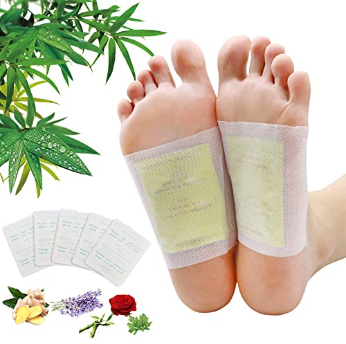 100 Pads Deep Cleansing Foot Paches for Stress Relief, Better Sleep| Natural Bamboo Vinegar Ginger Powder Foot Pads Suitable for Travel or Home Use