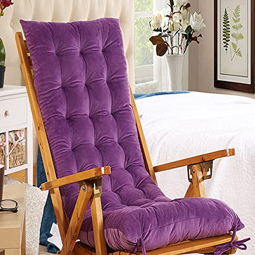 WigWu Gold Samt Anti-Rutsch Relaxkissen Ersatz Sitzkissen Faltbar Verdickt Sofa Schaukelstuhl Garten Sonnenliege Pads Kissen (lila, 48 x 120 cm)