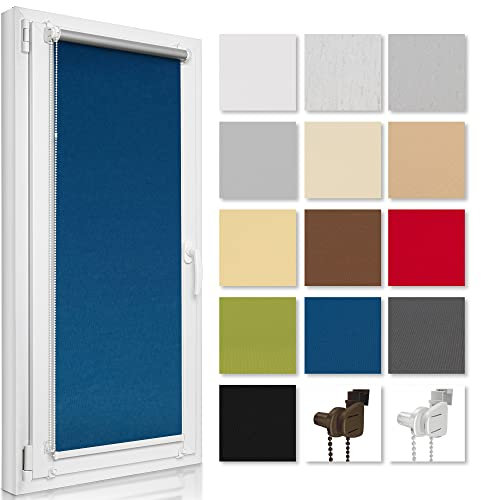 Concept Crystal® Thermorollo OHNE Bohren nach Maß – Breite von 30 cm bis 150 cm – Höhe 150 cm und 220 cm – Verdunkelungsrollos – Klemmfix Blackout Rollos (Breite von 90 cm bis 150 cm)