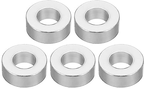 PATIKIL M8 Espaciadores de Aluminio, 5pcs Separador Redondo de Metal Espaciadores Metálicos de Aleación de Aluminio para 5/16 o M8 Tornillo Pernos, 8.2x16x6mm (ID*OD*Esp.)