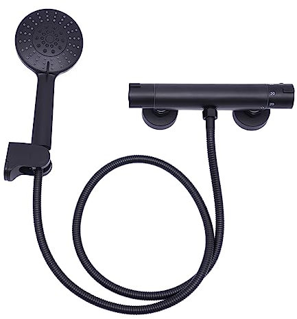 Grifo termostato de ducha negro, juego de ducha para baño, varios modos de salida, de latón, se puede utilizar en hoteles o casas