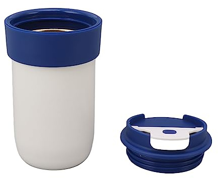 GLOGLOW Taza de café de Viaje de 12 Oz, Taza de café Portátil con Aislamiento Al Vacío con Tapa, Taza de café Reutilizable a Prueba de Fugas para Bebidas Frías y Calientes