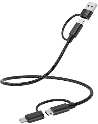 Basesailor Multi USB C Ladekabel 0.3M,60W 4 in 1 Typ C Kabel mit USB-A/Lightning Adapter,USBC Universal Schnellladekabel Charging Cable für iPad 8 9 Pro 10 Air 4 5 Mini 6 7,A54 A53 A13 A35 A34 A33 A73