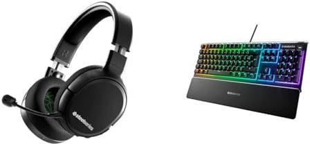 SteelSeries Arctis 1 Wireless – Casque de Gaming sans Fil – Connectivité sans Fil USB-C & Apex 3 - Clavier de Gaming - Illumination RVB sur 10 Zones