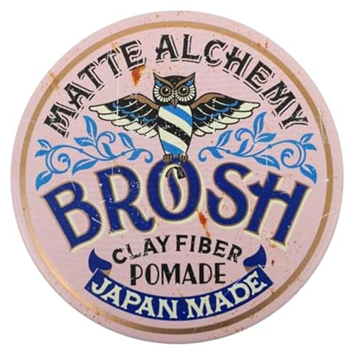 BROSH Clay Fiber Pomade Herren 100g | Mattes Finish, Textur und Halt, Japan