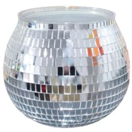 LAWALEISHE Small Disco Ball Planter,Silver Disco Ball Vase, Mirror Disco Glitter Planter Pot Plant Holder, for Succulent Cactus Plants & Party Garden Office Desk Room Decor, 10.5 * 12 cm