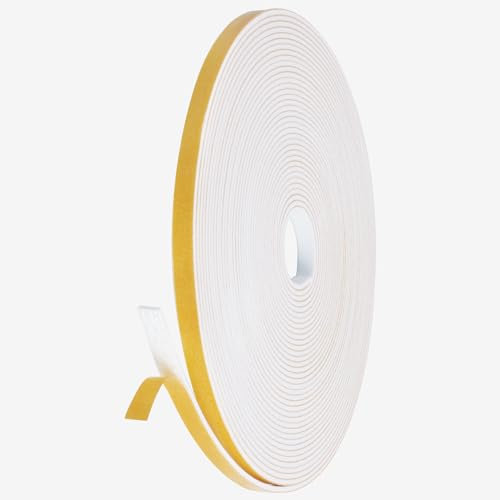 Flintronic Cinta Selladora Espuma, 10M Burletes Puertas Tira de Sellado, 6mm*1.5mm, Espuma Burlete Adhesivo de Alta Densidad, para Anti Frío, Aislante, Ruido y Colisión(Blanco)