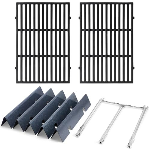 Hipoilk Grill Parts for Weber Spirit & Spirit II 300 Series, Spirit E310 E320 E330 S310 S320 S330 Spirit II E310 with Front Control, 7638 Grill Grates 7636 Flavorizer Bars and 69787 Grill Burner