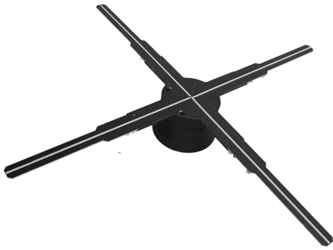 Ventola con Ologramma 3D, Proiettore con Ologramma 3D da 50 Cm HD LED 1800x586P, Proiettore Pubblicitario Video Olografico Supporto Controllo APP WiFi, per Affari, Bar, (Spina