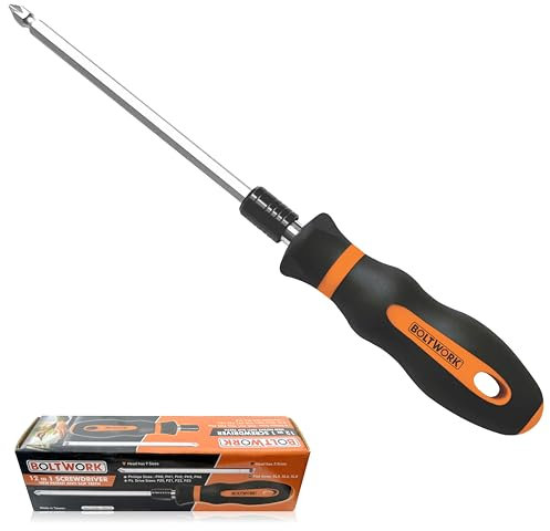BOLTWORK Screwdriver 12 in 1, 12 Sizes in One Screwdriver S2 High Grade Steel Phillips Pz Drive Taiwan Made Flat Sizes ,Professional & D.I.Y Use, 1% of Sale Value Will be Donated to Hospital Sheffi
