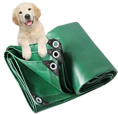 JXLQFA Lonas, 1x3.5 m 450g/m² PVC Lona Impermeable Exterior Lona Remolque Lona Piscina con Ojales, Metros de Cuerda JXL11, Verde