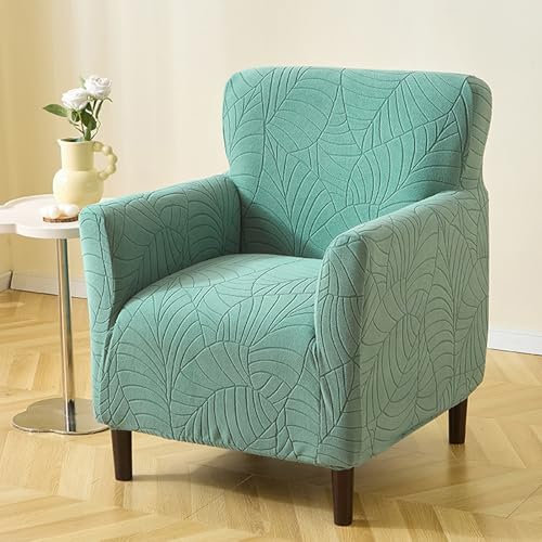 Generisch Sesselbezug, Elastischer Sesselüberwürfe, Jacquard Superweich Sessel überzug, Waschbar Sesselhusse Mit Armlehne Für Wohnzimmer Schlafzimmer Hotel Cafe(Green)