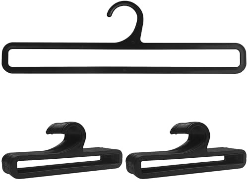 50 Packs Tea Towel Display Hanger, 10.7 Long Multifunctional Plastic Hangers Storage Racks for Hanging Storing Legging Sock Scarf Clothes Ties Belts Scarves Retail Wardrobe Shawls Rings-Black