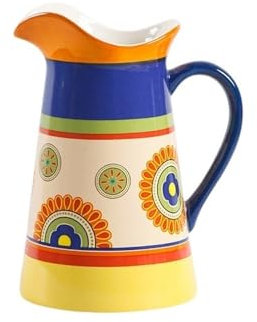 Shihan-2015 Wasserkrug Kühlschrank 2000ml Kaltwasserkrug mit Griff Keramik-Wasserkanne for Kaffee, Saft und hausgemachten Getränkekessel Wasserkaraffe(Orange)