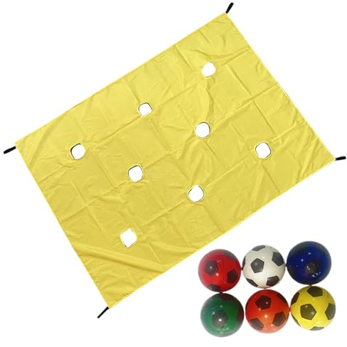 Juego De Equipo Building con con Agujeros - Actividades En Grupo Colaborativas con 6 Bolas, Desafío Deportivo para Eventos Escolares, Parques, Gimnasio Y Jardín