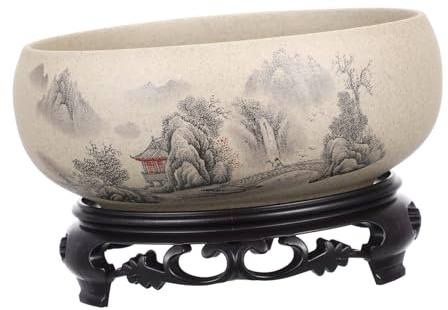 Didiseaon Pot de Bonsaï en Céramique Chinoise Style Rustique, Jardinière Hydroponique Décorative et Gain de Place pour Maison et Bureau