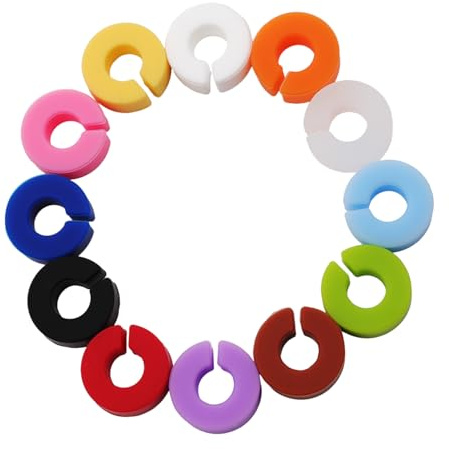 Cupimatch 48-Pack Glass Markers: 12 Color Reusable Silicone Drink Identifiers for Parties, Weddings, BBQ (Easy Wash, Clip-On Charm Tags) - Ideal for Champagne, Beer & Cocktail Cups