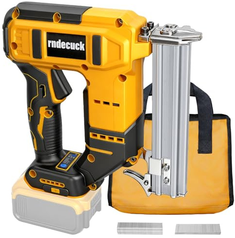 rndecuck Brushless Nail Gun Compatible with Dewalt 20V Max Battery (No Battery), 18 Gauge 2in1 Cordless Brad Nailer with 1000 Nails and 1000 Staples, Electric Staple Gun for Home, DIY, Woodworking