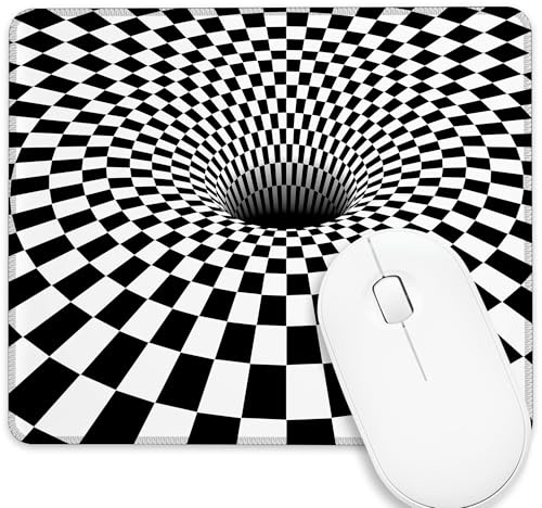 Alfombrilla De Ratón Tablero De Ajedrez De Ilusión Óptica 25X30Cm Portátil Alfombrilla para Ratón Pequeña Mousepad para Juego Pc