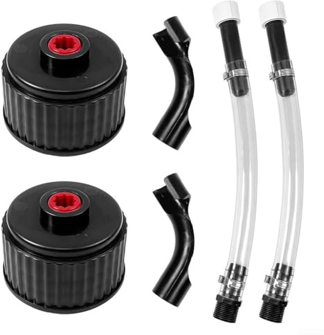 Zoegneer Kit de tuyau de remplissage de carburant pour tondeuse à gazon de course en PVC - Joint flexible anti-fuite avec bouchon de carafe et cintreuse de tuyau pour un versement facile et efficace