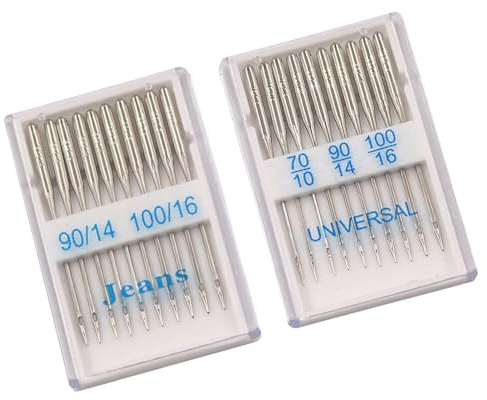 Btgghytr 1 Set Nähmaschinennadel 70/10 90/14 100/16 Jeans Regular Point Nähnadel Kugelkopf