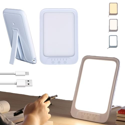 Snrtevu Tageslichtlampe mit bis zu 56000 Lux, UV-freie Daylight Lamp (23000-56000 Lux), Tageslichtsimulation, Flimmerfrei mit Touch & Timer, ideal für Büro & Home Office (5V)