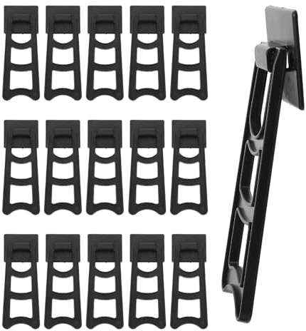 HAMPPLIES 20 Piezas Soporte Trasero para Marco de Fotos de Plástico Negro, Soporte de Caballete Pequeño para Portafotos de Mesa, Accesorio Estable para Cuadros y Ilustraciones en Escritorio
