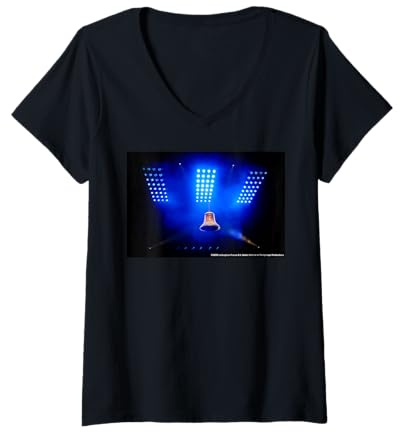 Damen AC/DC Hells Bell Rock Konzert Stage Lights Live-Tour T-Shirt mit V-Ausschnitt