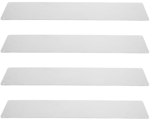 SHINEOFI 4 Piezas Placa Protectora para Puerta Inferior de Aluminio Satinado con Esquinas Redondeadas para Protección de Zócalos y Puertas Interiores y Exteriores de Madera y Metal