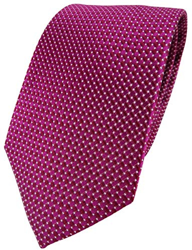 TigerTie Designer Seidenkrawatte in gepunktet gemustert - Binderbreite 8 cm