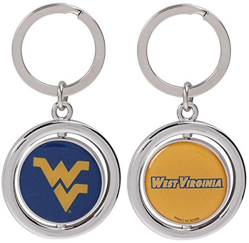 FOCO NCAA West Virginia Mountaineers Football Spinner Keychain, Blue