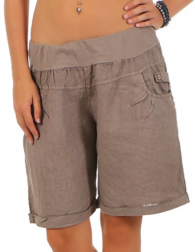 Malito dam Bermuda av linne | lediga korta byxor | shorts för stranden | Pants – Hotpants 3001