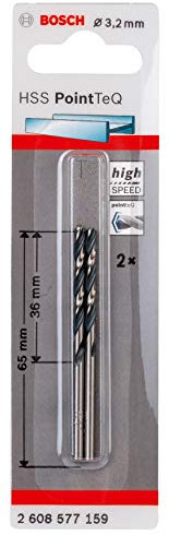 Bosch Professional 2608577159 Set da 2 pezzi di Punte per Metallo, Ø 3.2 mm