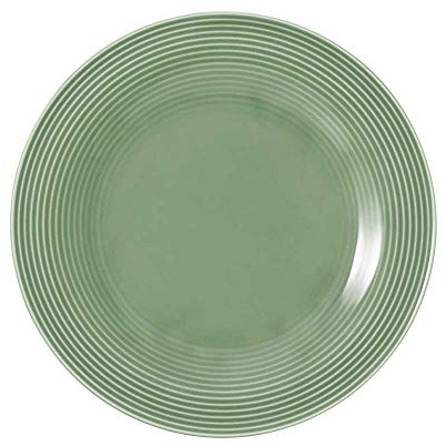 SELTMANN WEIDEN Frühstücksteller - Durchmesser 23,3 cm - Höhe 2 cm - Beat - Form: Rund mit Rillenrelief - moderner Stil - Salbeigrün - Color Glaze
