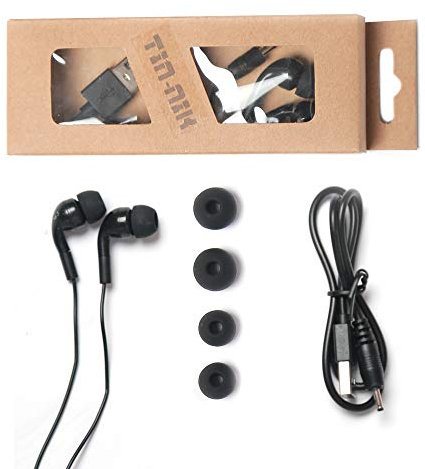 Accesorios de radio de bolsillo Tin-nik - 1 auricular estéreo de tres polos de 3.5 mm y 1 cable de carga USB para radio DAB-398S y DAB-379 portátil personal DAB/DAB+/FM