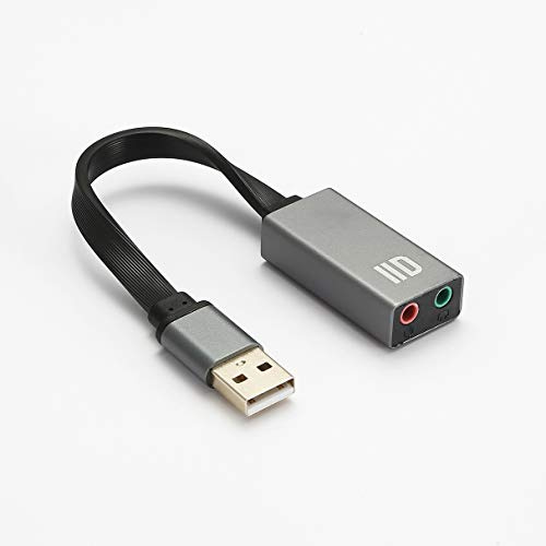 D2 Diffusion Adaptateur USB/Jack Audio + Micro Carton Son Externe Compatible Windows/Mac/Chrome OS Linux, Plug & Play