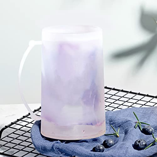 Hillylolly Taza de Cerveza para Congelar, Jarra de Cerveza con Asa, Vaso Congelador Doble Pared, Copas para Cerveza, Jarra de Cerveza con Gel para Congelar, 1 Articulo, Color Aleatorio (400 ML)