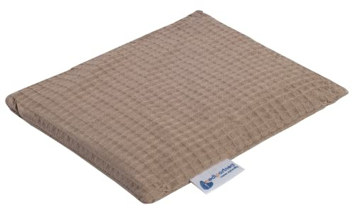 Medi Partners Kirschkernkissen Mikrowelle 20x25cm Körnerkissen groß Wärmekissen 500g Rechteck 100% Baumwolle Öko Natur Massagetherapie - Kirschkernkissen nacken schulter Kältetherapie (Beige Waffel)