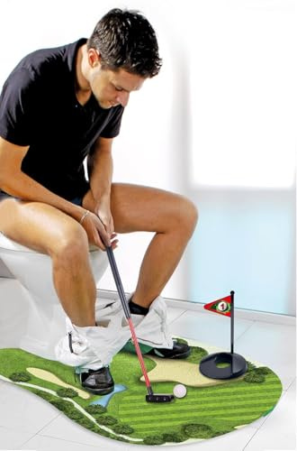 GOODLYSPORTS Toilet Golf Game-Practice Mini Golf in Any Bathroom - Great Toilet Time - Dad Gifts, Funny Gift for Dad, White Elephant Gifts for Adults, Gag Gifts for Men, Husband, Boyfriend, Him