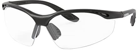 Gebol Schutzbrille Reader Klar | mit Lesehilfe 2 Dioptrie | gute Passform | sportliches Design | gummierte Nasen- u. Bügelpolster | für Damen und Herren | Größe universal | schwarz | 1 Stück