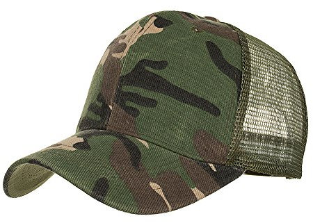 Cappelli da uomo, casual, da baseball, da donna, estivi, mimetici, in rete, con A, verde militare, Taglia unica