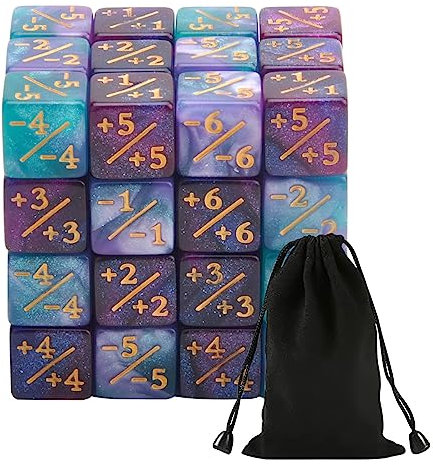 HENGBIRD 48 Stücke Würfel Zähler, Token Würfel Loyalität Würfels D6 Würfels Kompatibel mit MTG CCG Kartenspiel Zubehör mit Aufbewahrungsbeuteln (C)